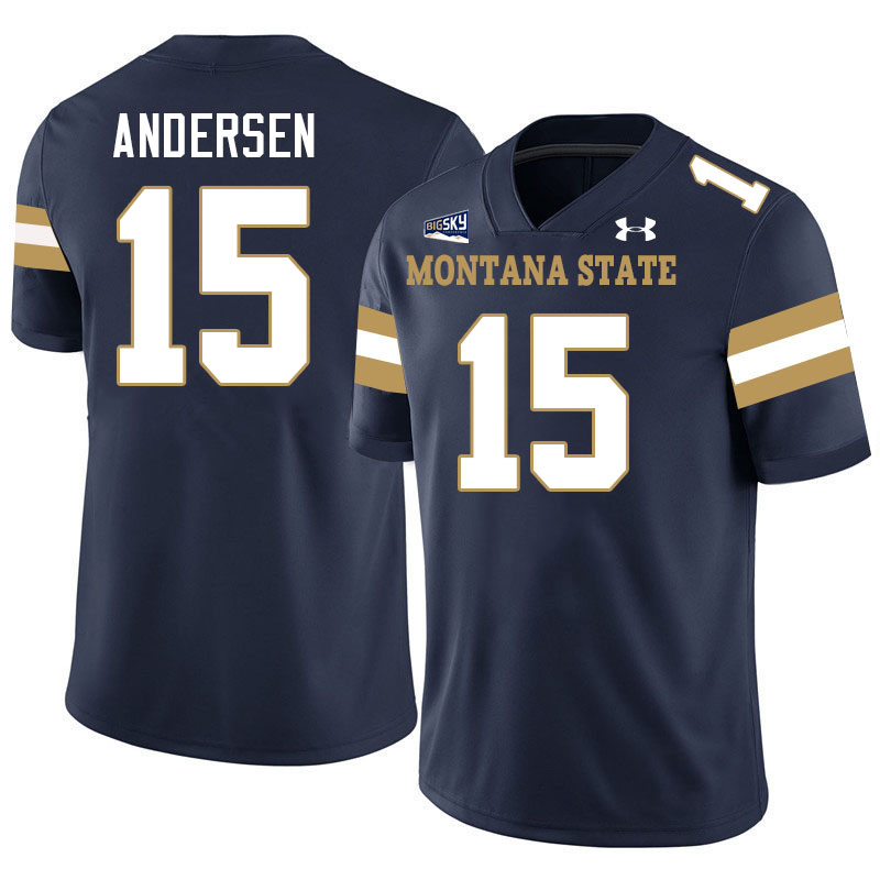 Men #15 Troy Andersen Montana State Bobcats Jerseys Football Stitched-Navy Men #15 Troy Andersen Montana State Bobcats Jerseys Football Stitched-Navy